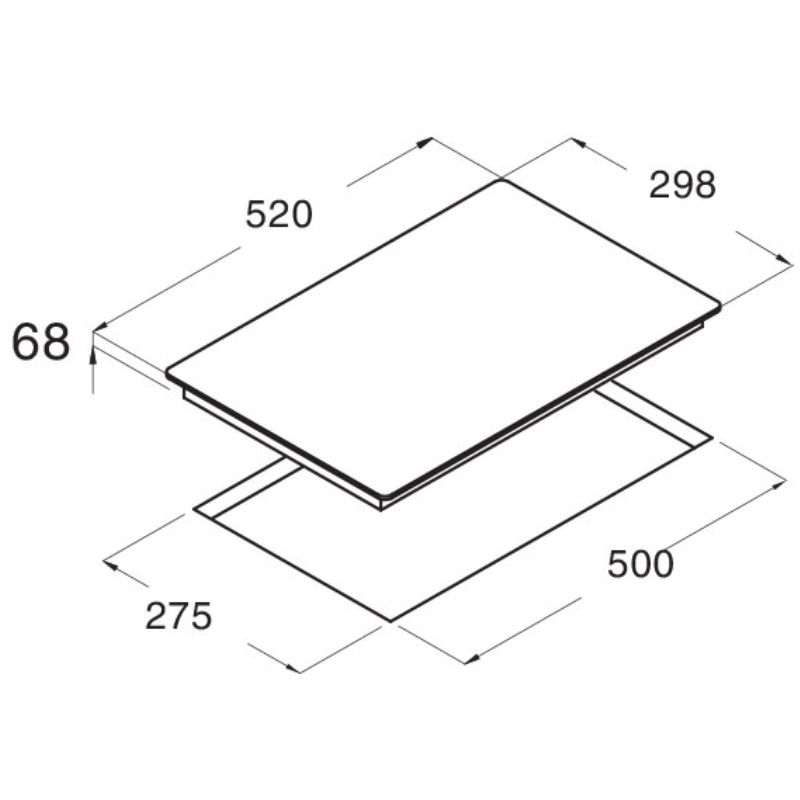 Kích thước bếp từ Cata IB 3102 BK Kích thước bếp từ Cata IB 3102 BK