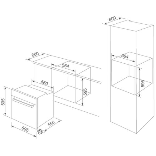 Kích thước lò nướng nướng MALLOCA MOV-659I
