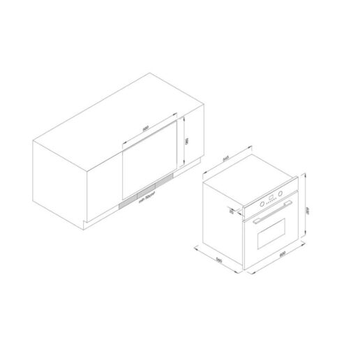 Kích thước lò nướng âm tủ MALLOCA EB-56RG-5BC15