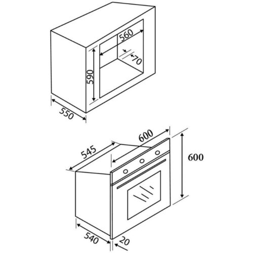 Kích thước lò nướng Malloca EB-8BC22