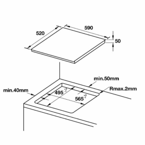 Kích thước bếp từ Hafele HC-IF60D 536.01.911