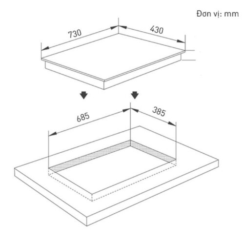 Kích thước bếp từ Napoliz ITC88FG