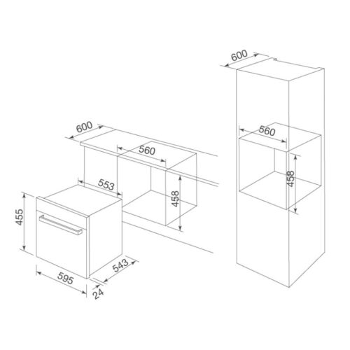 Kích thước lò hấp kết hợp nướng Malloca MST-LX12