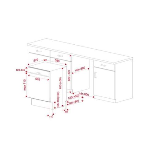 Kích thước của Máy rửa bát Teka DW DSI 76850 SS