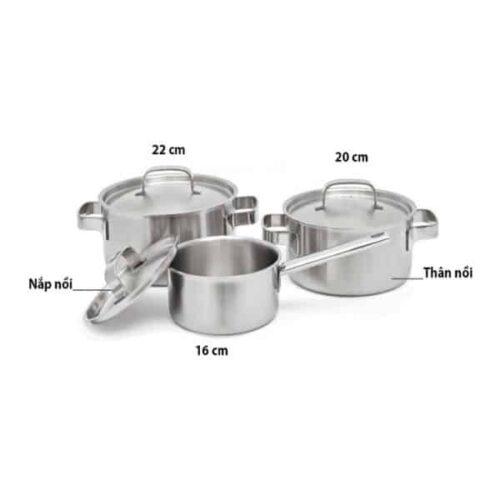 Bộ Nồi Inox 6 món Malloca SA-2030 4 Bộ Nồi Inox 6 món Malloca SA-2030
