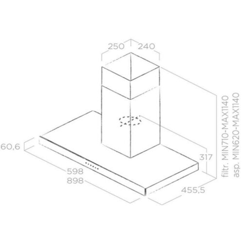 Kích thước máy hút mùi Elica JOY WHIX/A/60