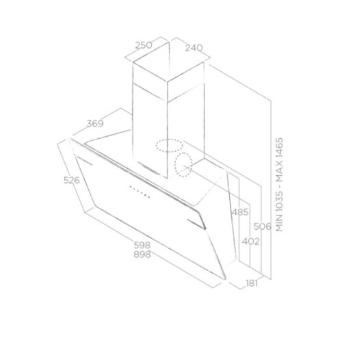 Kích thước máy hút mùi Elica L'ESSENZA BL/A/90