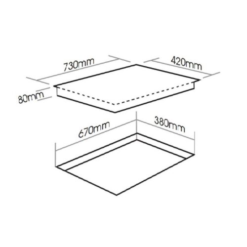 Kích thước bếp từ đôi FASTER FS 988I