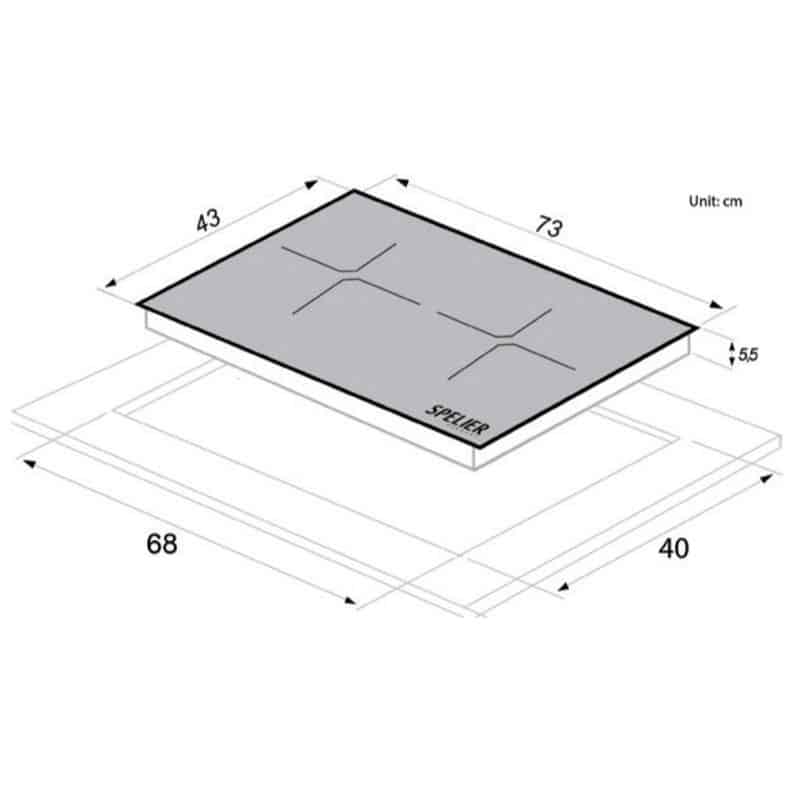Kích thước của Bếp từ Spelier SPM 998Iplus Kích thước của Bếp từ Spelier SPM 998Iplus