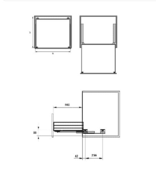 Kích thước của Bộ rổ xoong nồi Cappella Hafele 549.08.225 mạ chrome