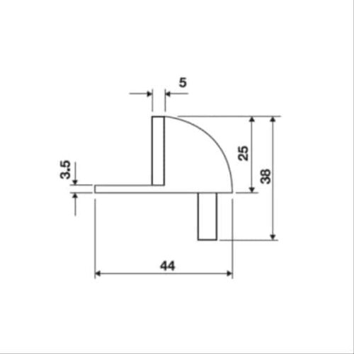 Kích thước của Chặn cửa gắn sàn màu đen Hafele 937.56.413