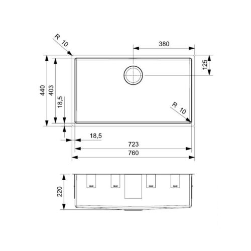 Chậu rửa bát inox 1 hố Reginox NEW YORK HMH.R31377 4 Thiết kế của chậu rửa bát inox 1 hố Reginox NEW YORK HMH.R31377