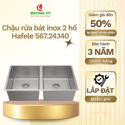 Chậu rửa bát inox 2 hố Hafele 567.24.140