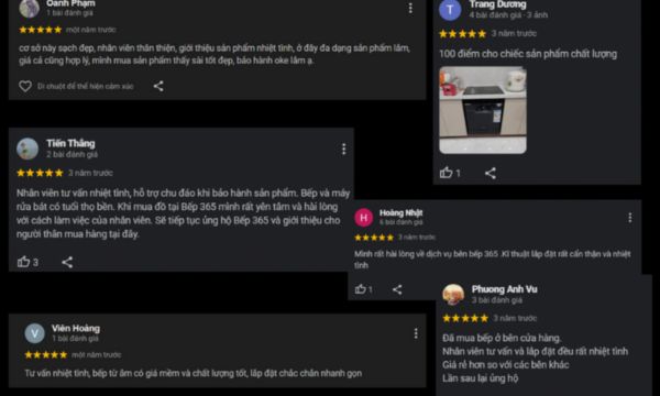 Đánh giá của khách hàng về cửa hàng gia dụng tại Hải Phòng bếp 365
